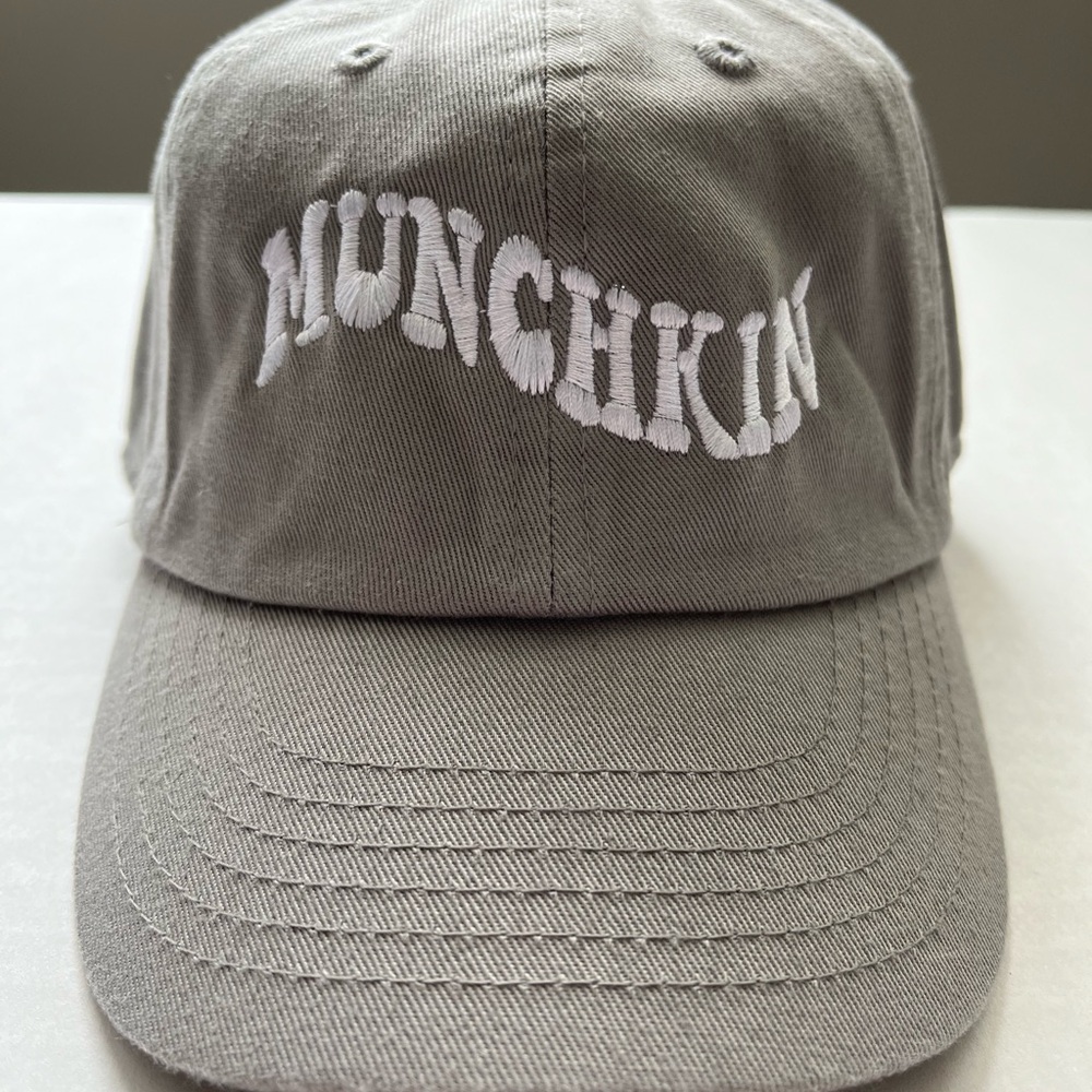 KBETHOS Gray and White Hat with “Munchkin” Embroidered Logo